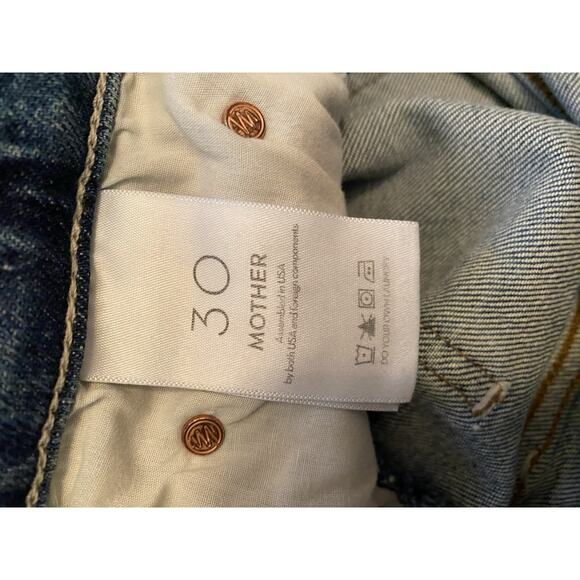 Mother High Waisted Rider Ankle Far Beyond The Sky Distressed Jeans Size 30 - Picture 11 of 12